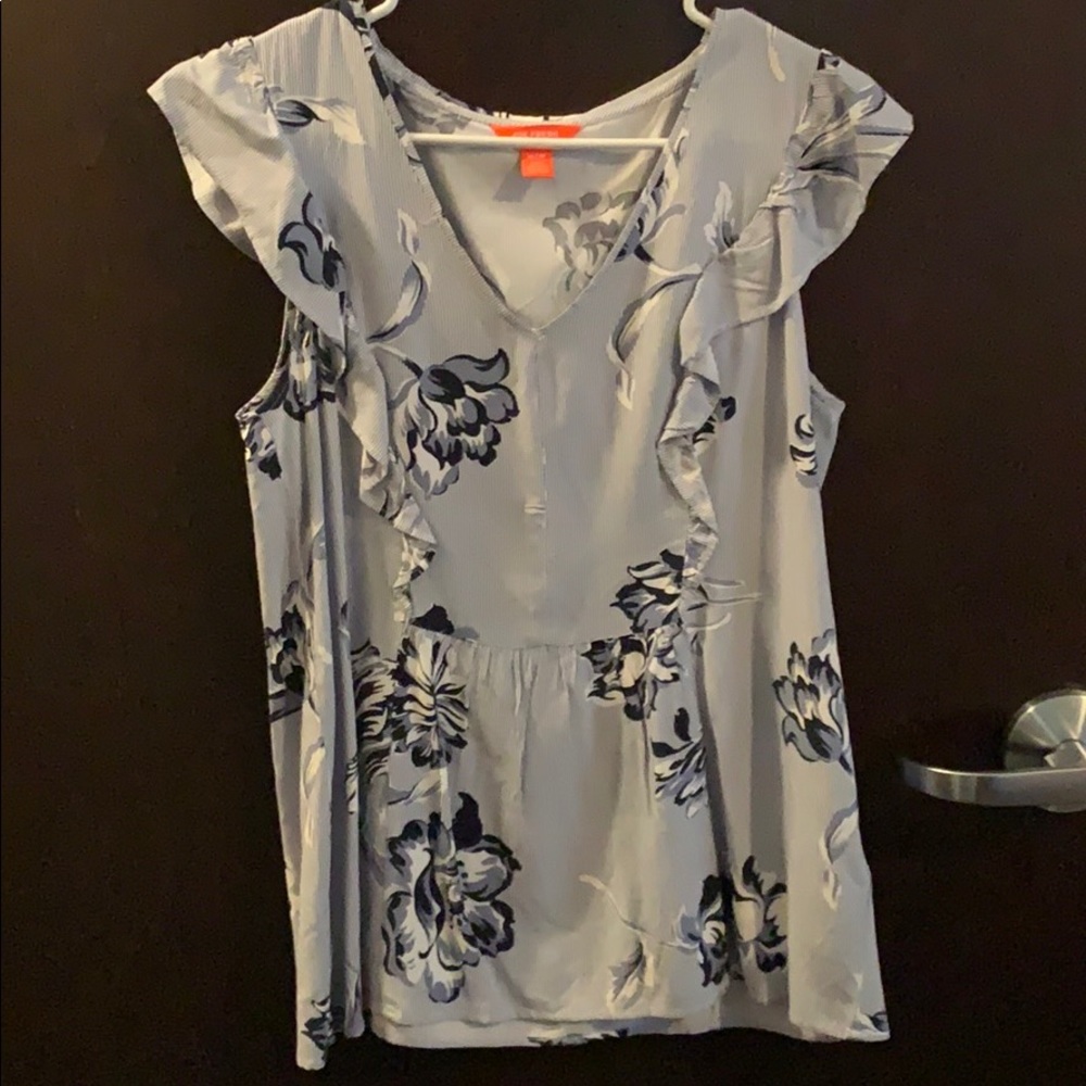 Blue Floral Blouse